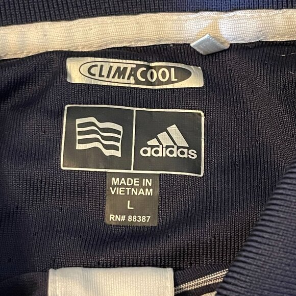 Adidas ClimaCool Baltusrol Golf Polo Shirt Navy & White Stripes L - Picture 3 of 12